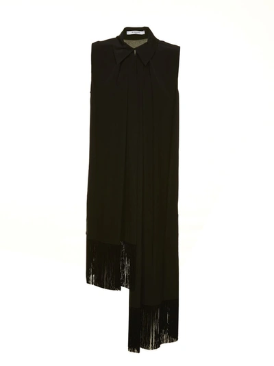 Shop Givenchy Fringe Trim Sleeveless Top In Black