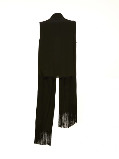 Shop Givenchy Fringe Trim Sleeveless Top In Black