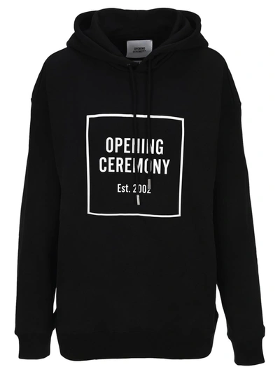 Shop Opening Ceremony Box Logo Hoodie In Black