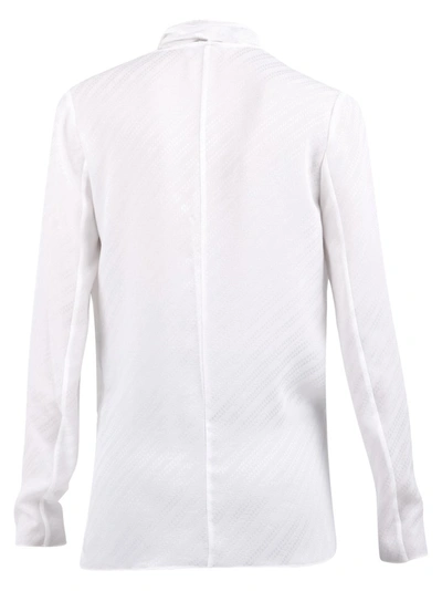 Shop Givenchy Chain Pattern Pussybow Blouse In White