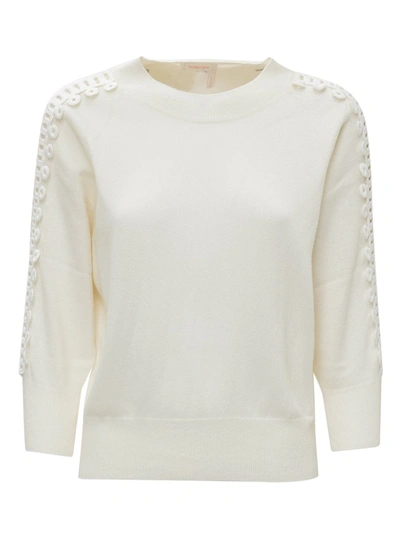 Shop See By Chloé Crochet Trim Sweater In White