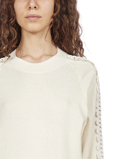 Shop See By Chloé Crochet Trim Sweater In White