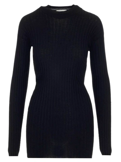 Shop Bottega Veneta Ribbed Knit Sweater In Black