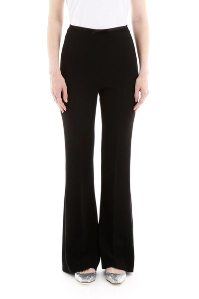 Shop Miu Miu Faille Cady Flared Trousers In Black