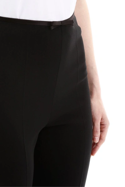 Shop Miu Miu Faille Cady Flared Trousers In Black