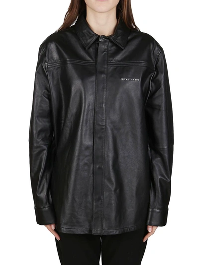 Shop Alyx 1017  9sm Drake Leather Shirt In Black