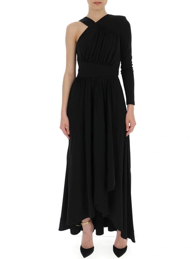 Shop Givenchy Asymmetric Draped Maxi Dress In Black