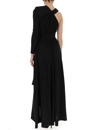 Shop Givenchy Asymmetric Draped Maxi Dress In Black