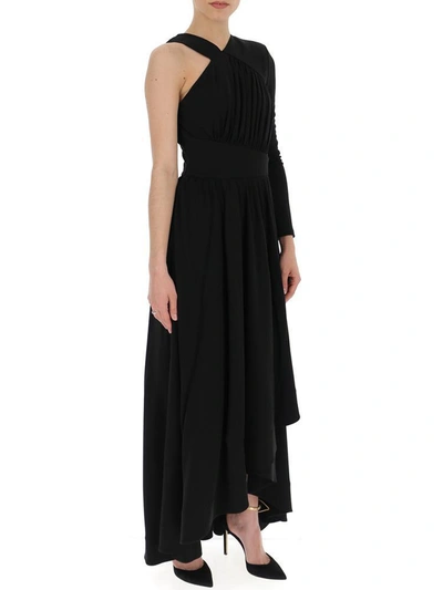 Shop Givenchy Asymmetric Draped Maxi Dress In Black