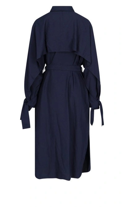 Shop Kenzo Belted Shirt Dress In Blue