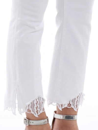 Shop J Brand Selena Lace Trimmed Jeans In White