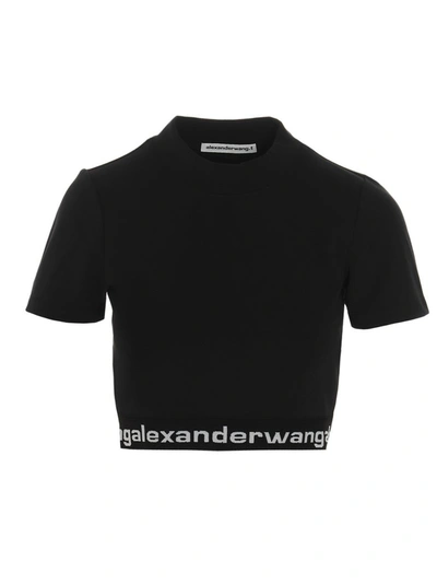 Shop Alexander Wang T T By Alexander Wang Logo Elastic Baby T In Black