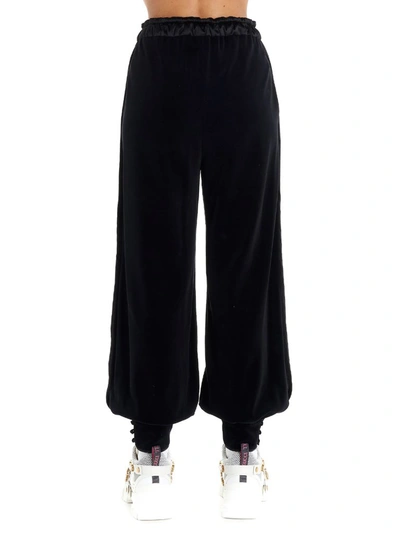 Shop Gucci Chenille Logo Track Pants In Black