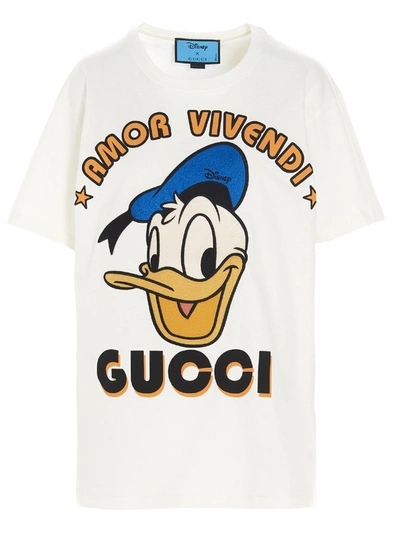 Shop Gucci X Disney Donald Duck T In White