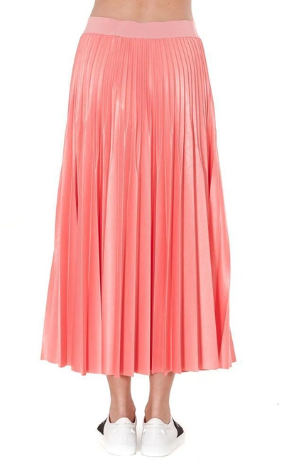 Shop Givenchy Logo Trim Pleated Skirt In Pink