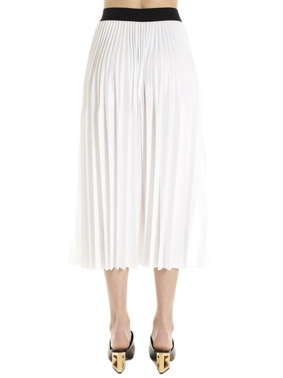 Shop Givenchy Logo Trim Pleated Skirt In White