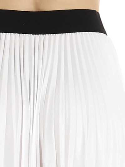 Shop Givenchy Logo Trim Pleated Skirt In White