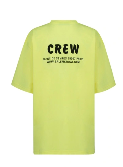 Shop Balenciaga Crew Logo Print T In Green