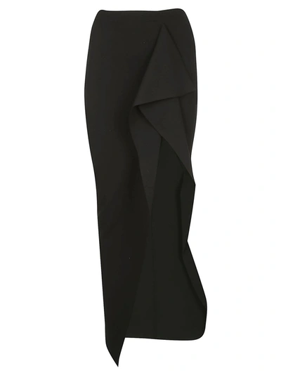 Shop Rick Owens Grace Draped Maxi Skirt In Black