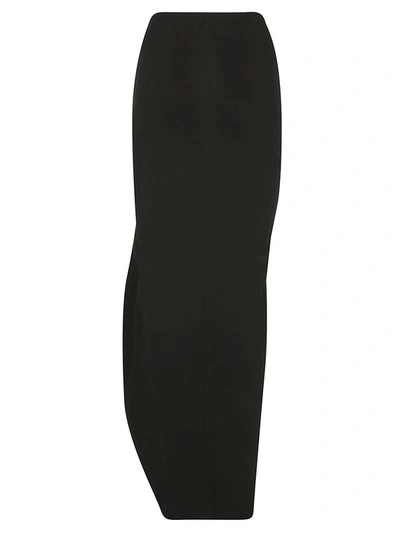 Shop Rick Owens Grace Draped Maxi Skirt In Black