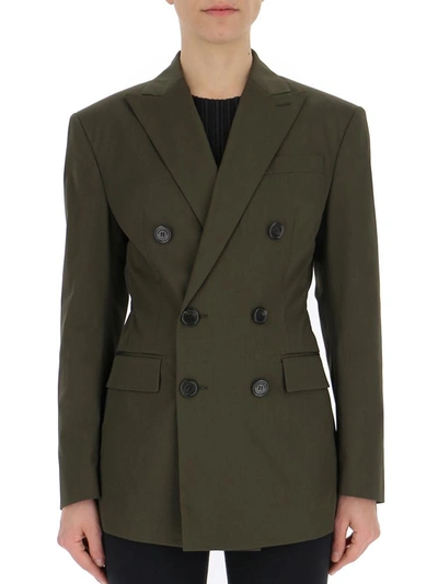 Shop Dsquared2 Double Breasted Blazer In Green
