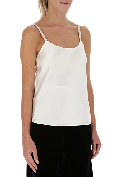Shop Max Mara Lory Embellished Strap Camisole In White