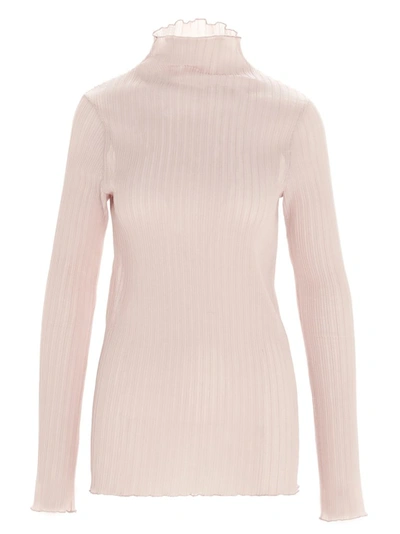 Shop Jil Sander Ribbed Turtleneck Pullover In Pink