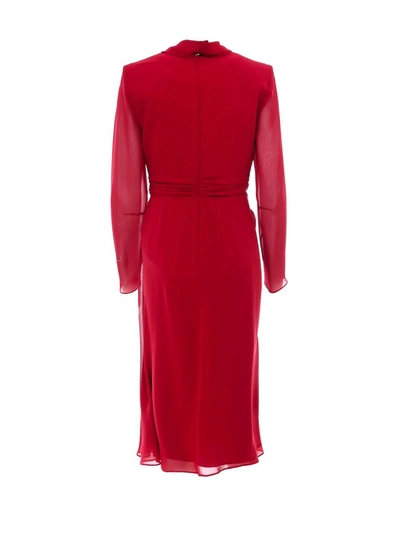 Shop Max Mara Draped Dress In Red