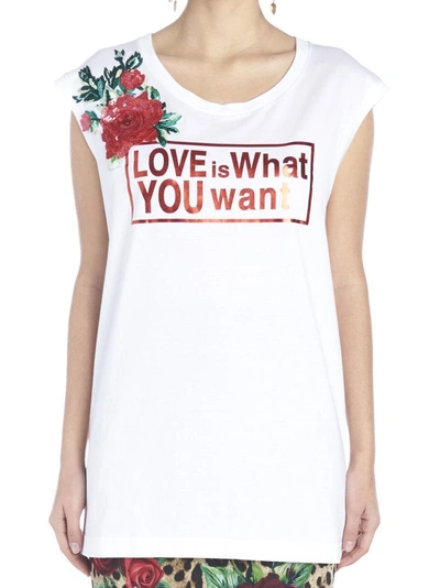 Shop Dolce & Gabbana Love Print T In White