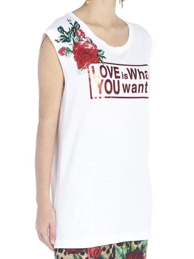 Shop Dolce & Gabbana Love Print T In White