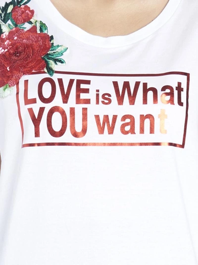 Shop Dolce & Gabbana Love Print T In White