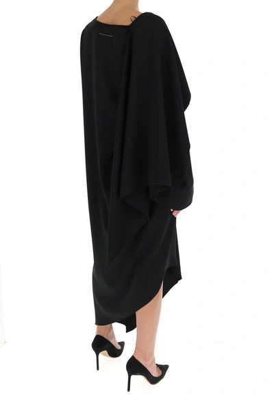 Shop Mm6 Maison Margiela Asymmetric Maxi Dress In Black