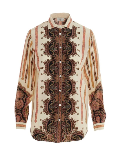 Shop Etro Paisley Patterned Button Up Shirt In Multi