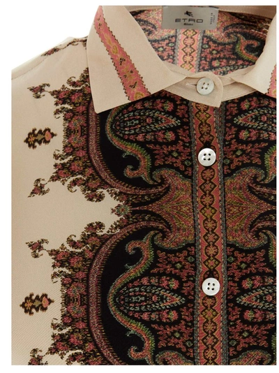 Shop Etro Paisley Patterned Button Up Shirt In Multi