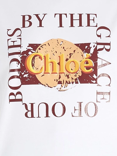 Shop Chloé Logo Print T In White