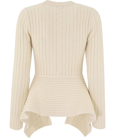 Shop Alexander Mcqueen Peplum Rib Knit Jumper In White