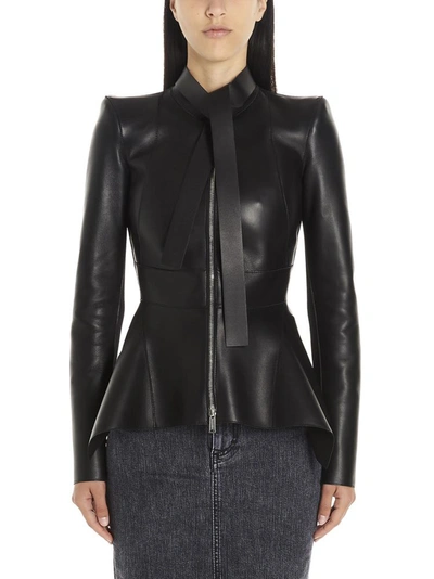 Shop Dsquared2 Pussybow Peplum Jacket In Black