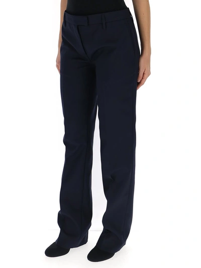 Shop Prada Straight Leg Trousers In Blue