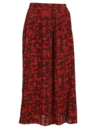 Shop Valentino Le Rouge Print Pleated Skirt In Red