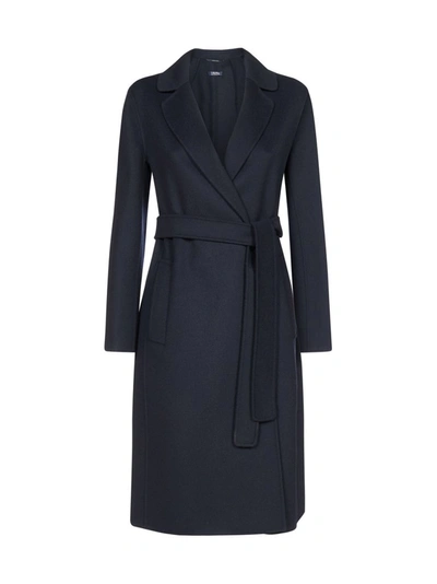 Shop Max Mara 's  Pauline Belted Wrap Coat In Blue