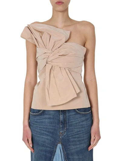 Shop Givenchy Bow Bustier Top In Beige
