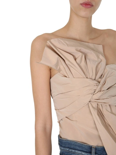 Shop Givenchy Bow Bustier Top In Beige