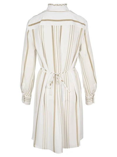 Shop Chloé Striped Shirt Dress In White