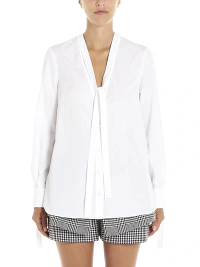 Shop Alexander Mcqueen Pussybow Blouse In White