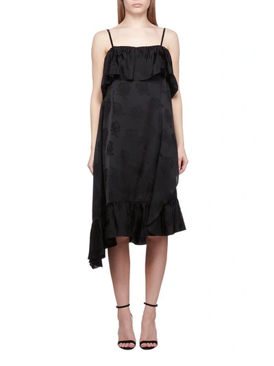 Shop Kenzo Asymmetric Hem Dress In Black