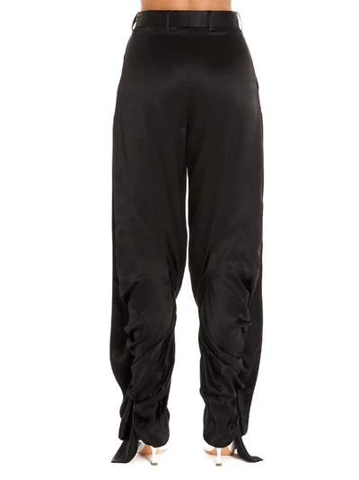 Shop Y/project Ruffled Straight Leg Trousers In Black