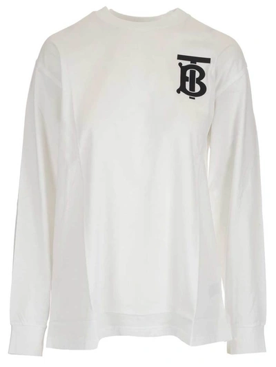 Shop Burberry Monogram Long In White