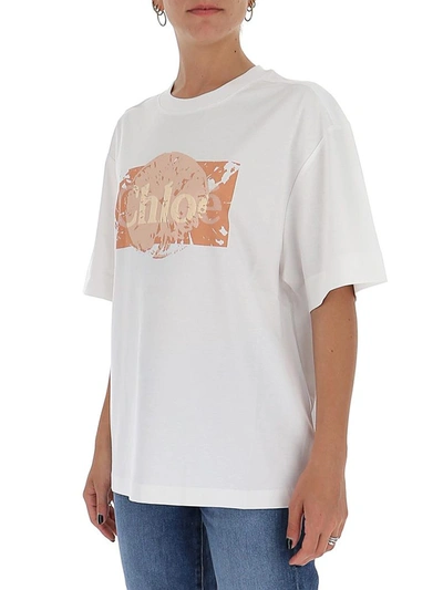 Shop Chloé Logo Printed T In White