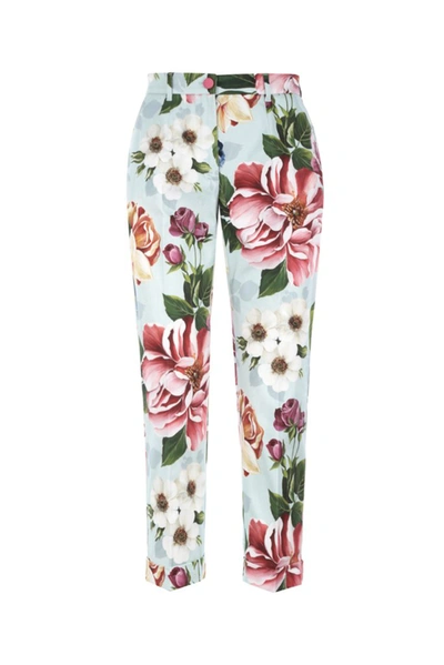 Shop Dolce & Gabbana Floral Print Pants In Multi