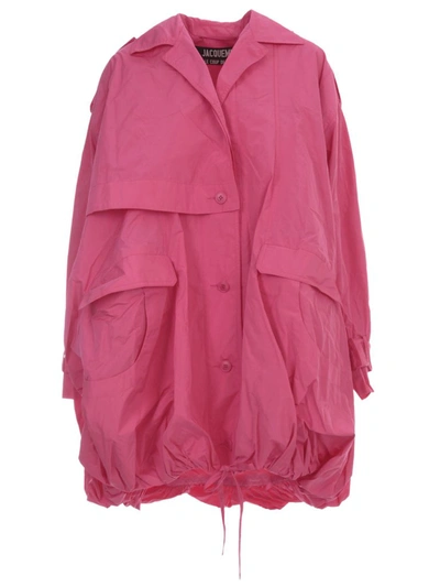Shop Jacquemus Ouro Parka Coat In Pink